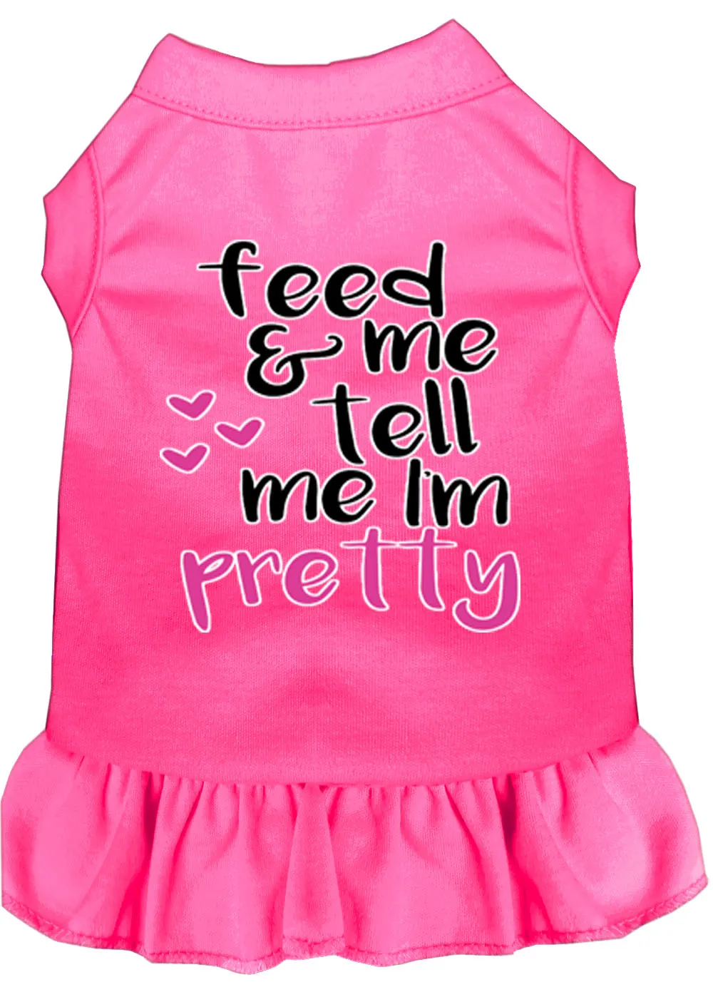 Tell Me I'm Pretty Screen Print Dog Dress Bright Pink Xs (8)