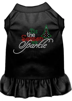 Tis The Season To Sparkle Rhinestone Dog Dress Black Xs (8)