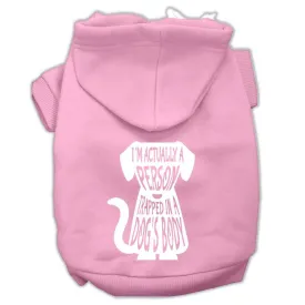 Trapped Screen Print Pet Hoodies Light Pink Size Lg (14)