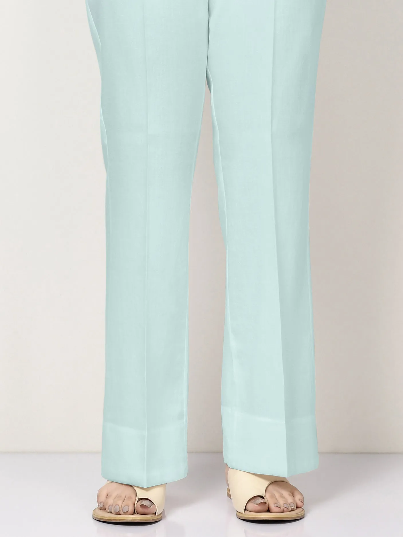 Unstitched Cambric Trouser -Aqua