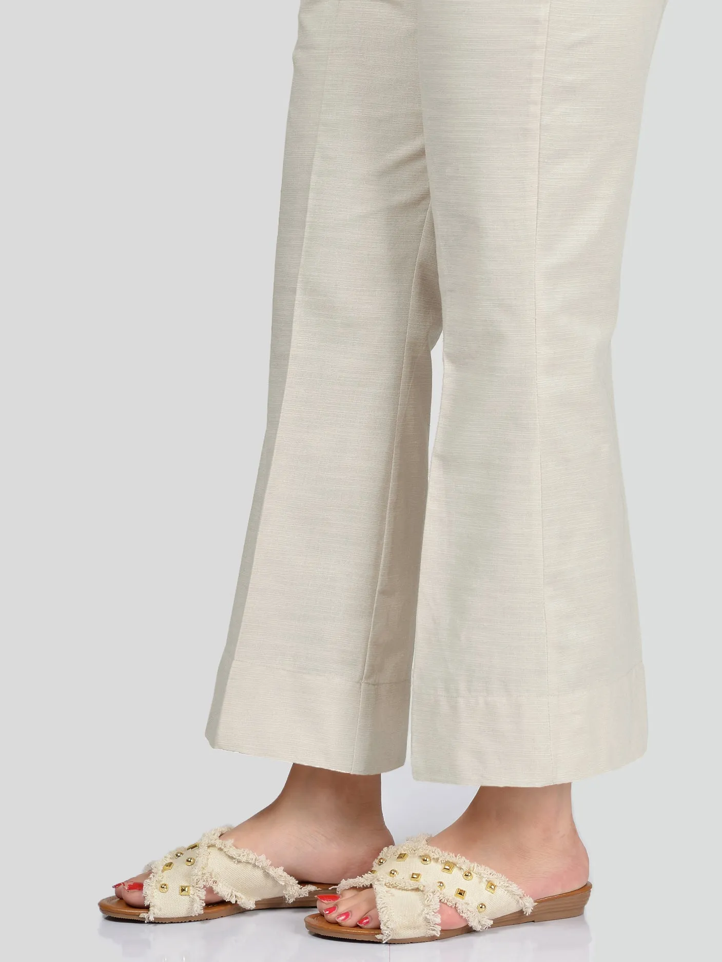 Unstitched Khaddar Trouser - Light Grey