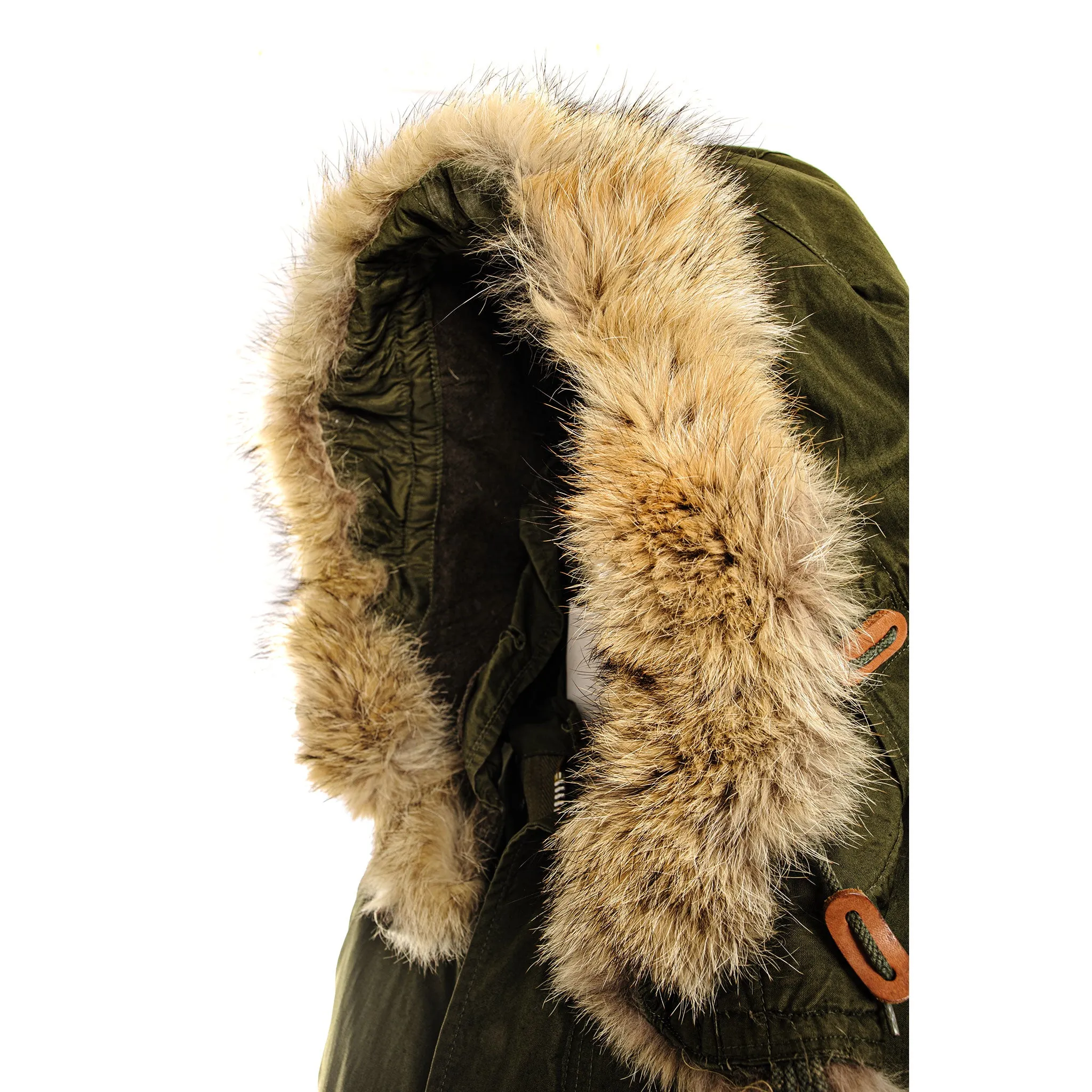 US ARMY M-1951 M-51 FISHTAIL PARKA COMPLETE COYOTE FUR 1952 DEADSTOCK W LINER SIZE SMALL