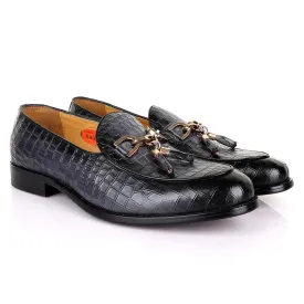 Valentino Classic Croc Chain Tassel Grey Leather shoe