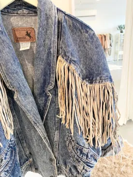 Vintage Fringed Denim Jacket