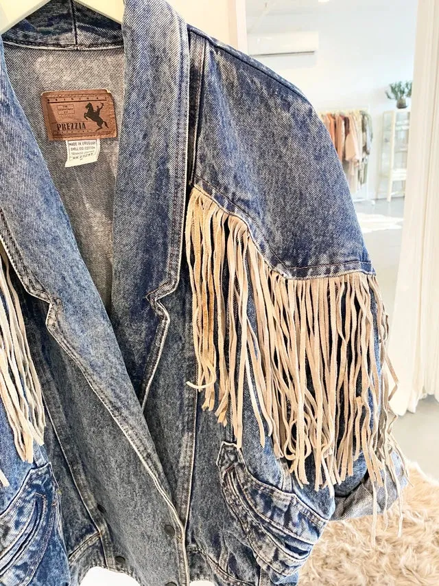 Vintage Fringed Denim Jacket