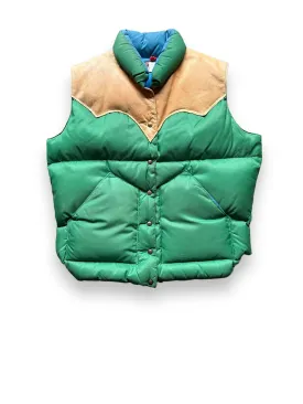 Vintage Rocky Mountain Featherbed Green and Blue Down Vest SZ XL