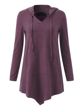 Women Asymmetrical Hooded Blouses