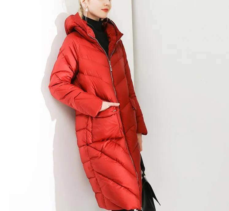 Women Winter 90% Duck Down Jackets Long Warm Women Long Down Coat Plus Size