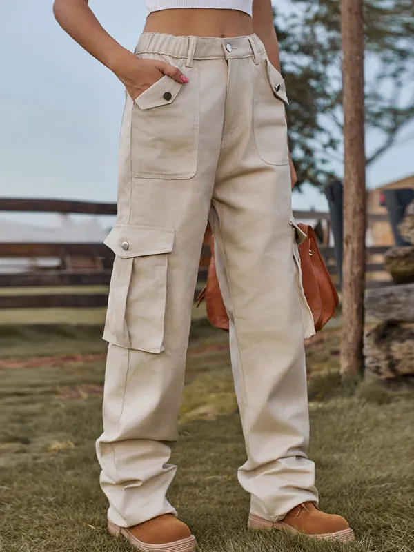 Women's Elasticated Waist Durable Cargo Trousers