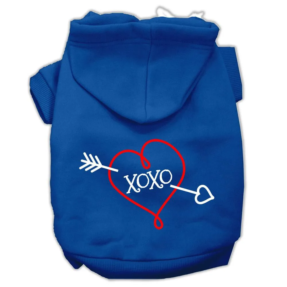 Xoxo Screen Print Pet Hoodies Blue Size Med (12)