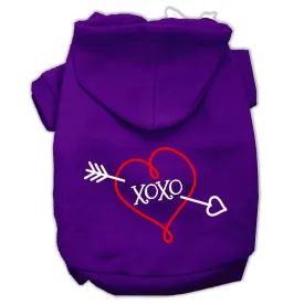 XOXO Screen Print Pet Hoodies Purple Size Lg (14)