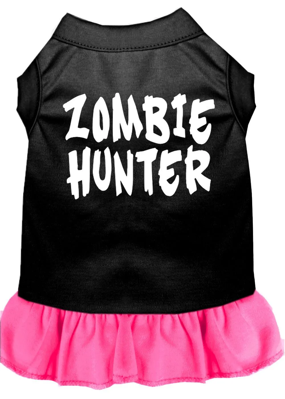 Zombie Hunter Screen Print Dress Black With Bright Pink Xl (16)