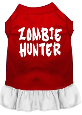 Zombie Hunter Screen Print Dress Red With White Med (12)